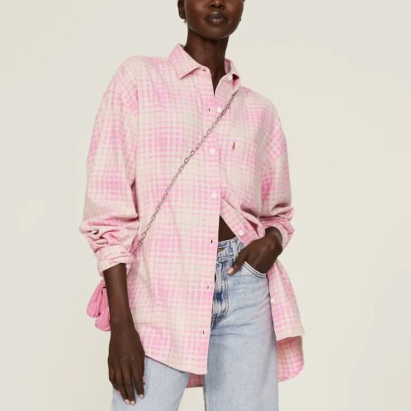 Levi's Tops - Levi's Nola Menswear Shirt in pink plaid size small